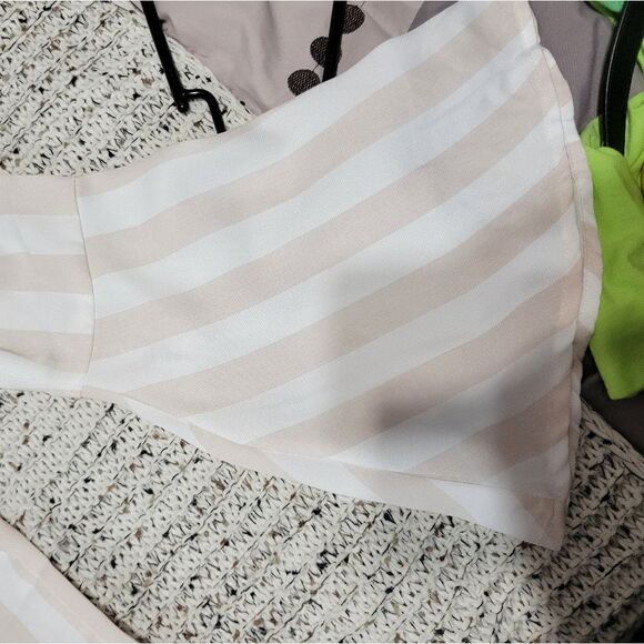 HYFVE striped wrap blouse Sz M Tan - Picture 3 of 13